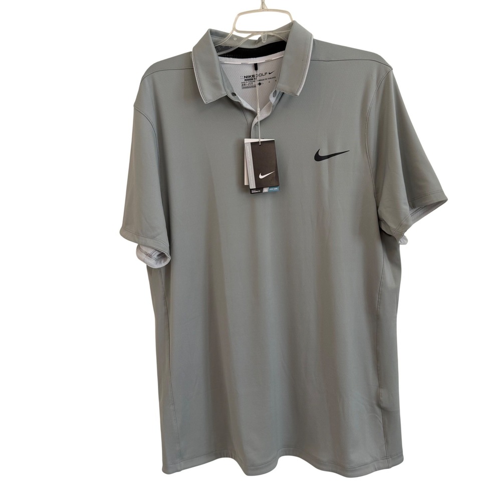 Nike Golf Modern Fit Dri-FIT Men's Tour Polo Shirt Large Grey  NWT UPF 40